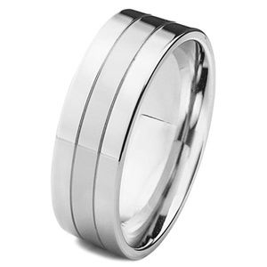 Men's Solid Stainless Steel Anniversary Band Ring
